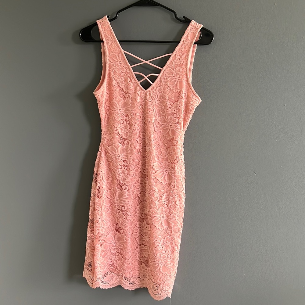 guess dress pink lace NEVER WORN